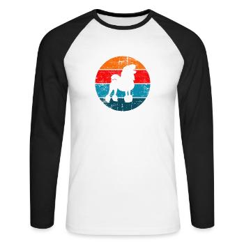 Poodle dog lover Retro vintage Gift idea - Unisex Baseballshirt langarm - Weiß/Schwarz - Vorne - Nik (191cm)