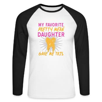 Ma fille préférée et assez méchante m’a donné ceci - T-shirt baseball manches longues Homme - blanc/noir - Devant - Nik (191cm)