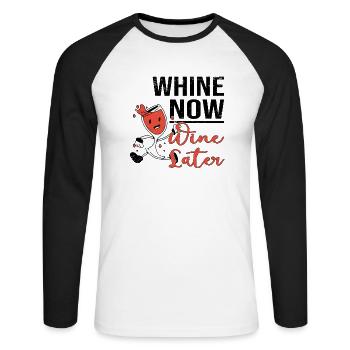 Marathon Runners Running Half Marathon Wine - Unisex Long Sleeve Baseball T-Shirt - white/black - Front - Nik (191cm)
