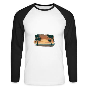 South Africa 2022 - Unisex Baseballshirt langarm - Weiß/Schwarz - Vorne - Nik (191cm)