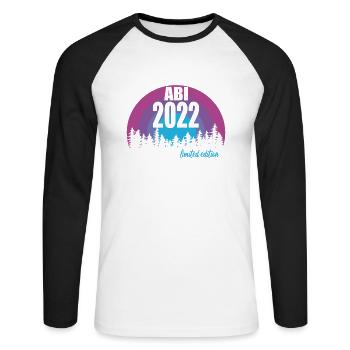 Abitur Gymnasium Damen und Herren Abi 2022 - Unisex Baseballshirt langarm - Weiß/Schwarz - Vorne - Nik (191cm)