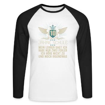 Realschule bestanden Realschulabschluss 2022 - Unisex Baseballshirt langarm - Weiß/Schwarz - Vorne - Nik (191cm)