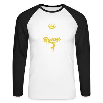 Funny Gymnast Fan Gymnastics Training Queen - Unisex Long Sleeve Baseball T-Shirt - white/black - Front - Nik (191cm)