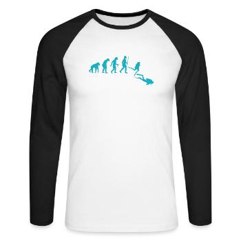 Sport Diving Sea Gift Idea Lake Birthday Water - Unisex Long Sleeve Baseball T-Shirt - white/black - Front - Nik (191cm)