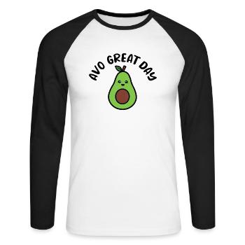 Avocat Végétalien Végétalien Végétarien - T-shirt baseball manches longues Homme - blanc/noir - Devant - Nik (191cm)