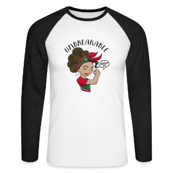 Maldivian Girl Unbreakable Maldivian Heritage - Unisex Baseballshirt langarm - Weiß/Schwarz - Vorne - Nik (191cm)