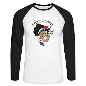 Panamanian Girl Unbreakable Panamanian Heritage - Unisex Baseballshirt langarm - Weiß/Schwarz - Vorne - Nik (191cm)