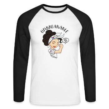 Fille sud-coréenne Incassable I Héritage Sud - T-shirt baseball manches longues Homme - blanc/noir - Devant - Nik (191cm)