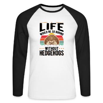 La vie serait si ennuyeuse sans Hedgehogs Hedgehog - T-shirt baseball manches longues Homme - blanc/noir - Devant - Nik (191cm)