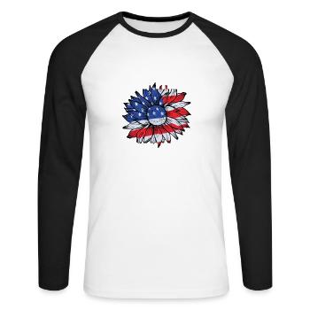 Grand-mère de la fille d’anniversaire - T-shirt baseball manches longues Homme - blanc/noir - Devant - Nik (191cm)