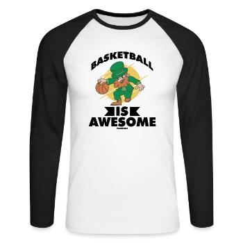 Le basketball est génial - T-shirt baseball manches longues Homme - blanc/noir - Devant - Nik (191cm)