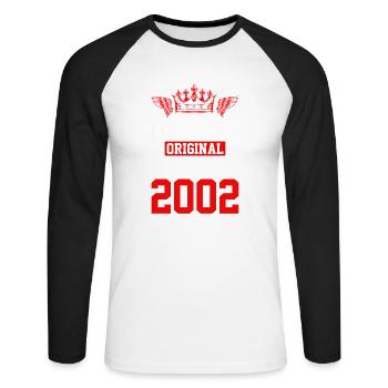 Édition limitée 2002 - T-shirt baseball manches longues Homme - blanc/noir - Devant - Nik (191cm)