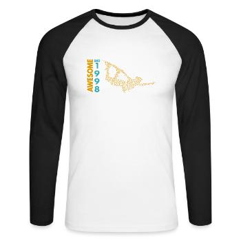 Awesome since 1998. Wakeboard Lifestyle - Unisex Long Sleeve Baseball T-Shirt - white/black - Front - Nik (191cm)