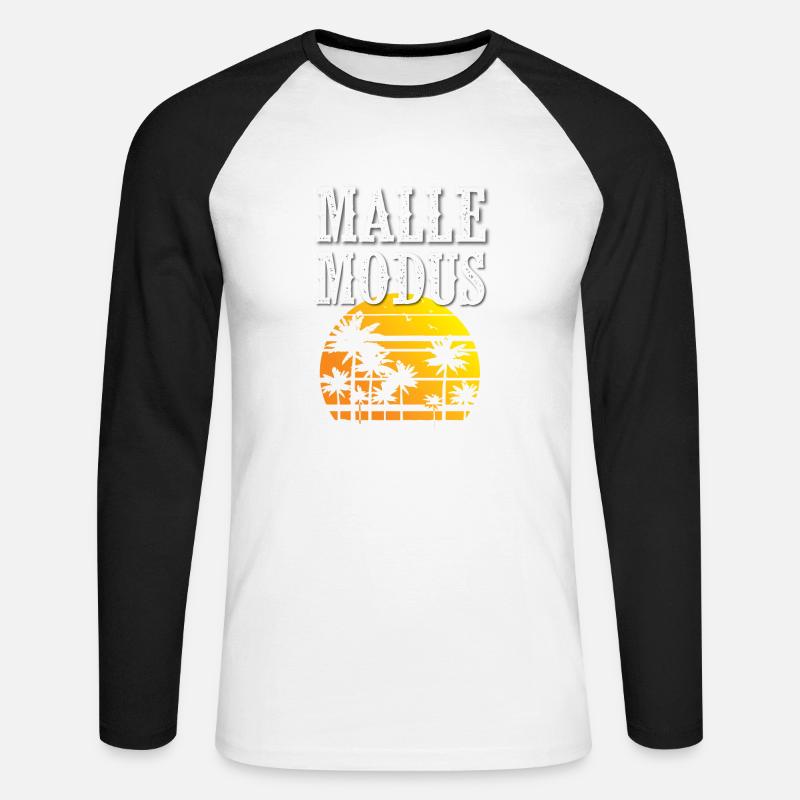 Malle Mode - Unisex Long Sleeve Baseball T-Shirt - white/black