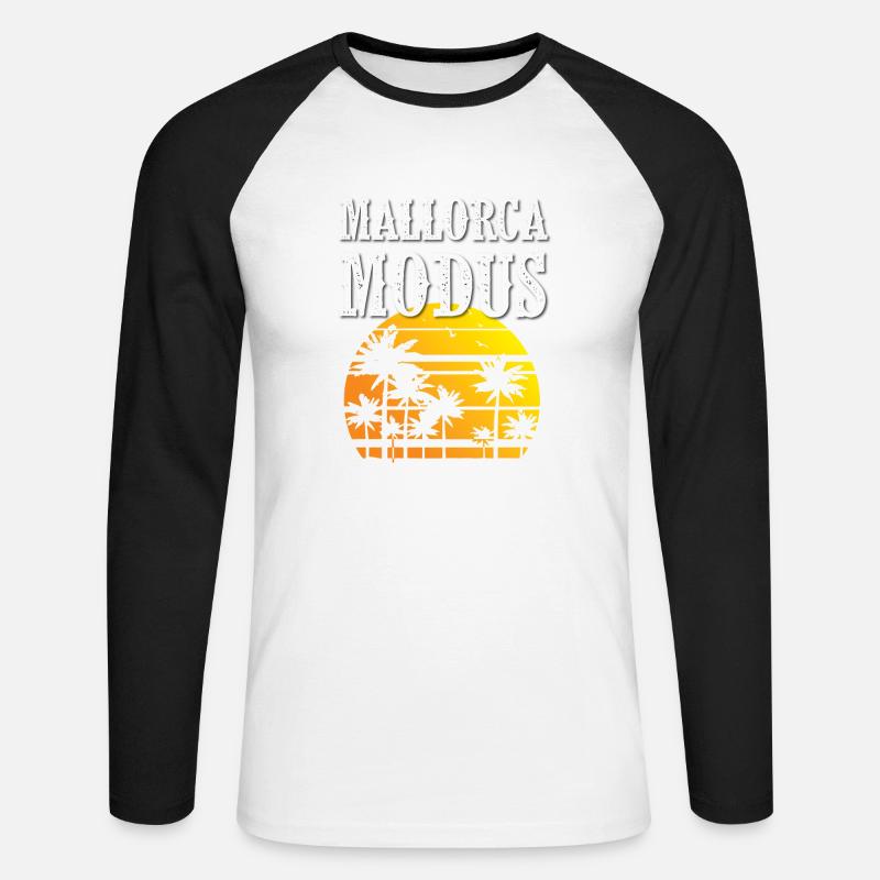 Mallorca Modus - Unisex Baseballshirt langarm - Weiß/Schwarz