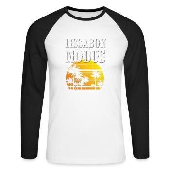 Lisbon Mode - Unisex Long Sleeve Baseball T-Shirt - white/black - Front - Nik (191cm)