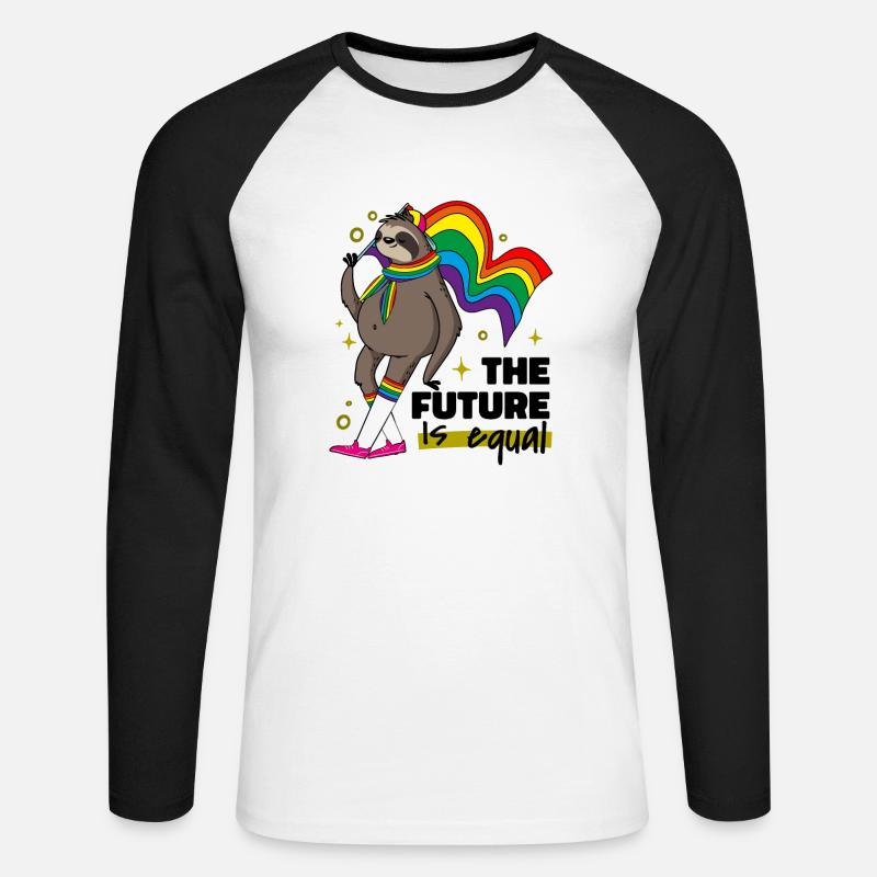 The Future is equal - Unisex Baseballshirt langarm - Weiß/Schwarz