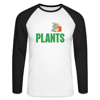 Planting Plants Lifestyle Succulents Gardenar - Unisex Long Sleeve Baseball T-Shirt - white/black - Front - Nik (191cm)