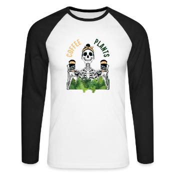 Harvest Flowers Lifestyle Planting Gardening Ges - Unisex Long Sleeve Baseball T-Shirt - white/black - Front - Nik (191cm)