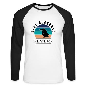 Best Granddad Ever Photographer - Unisex Long Sleeve Baseball T-Shirt - white/black - Front - Nik (191cm)