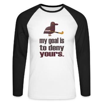 feldhockey hockey hockey hockey-défense - T-shirt baseball manches longues Homme - blanc/noir - Devant - Nik (191cm)