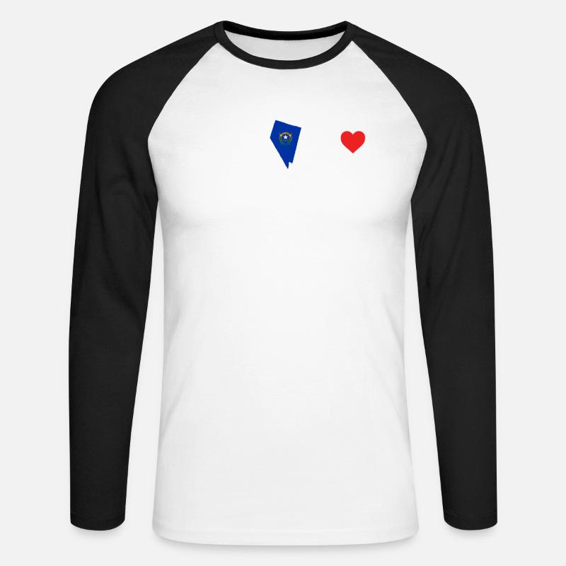 Nevada - Unisex Baseballshirt langarm - Weiß/Schwarz