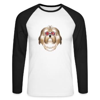 Lunettes de soleil havanaises I Deutsch Flag I Union Jack - T-shirt baseball manches longues Homme - blanc/noir - Devant - Nik (191cm)