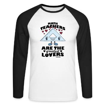 Mathématiques - T-shirt baseball manches longues Homme - blanc/noir - Devant - Nik (191cm)