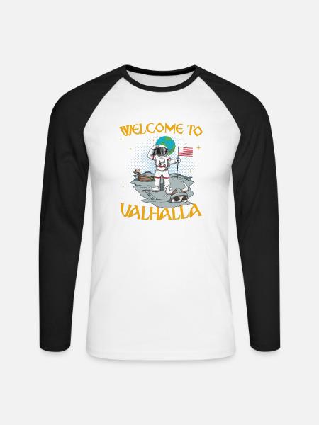 Welcome to Valhalla - Unisex Baseballshirt langarm - Weiß/Schwarz