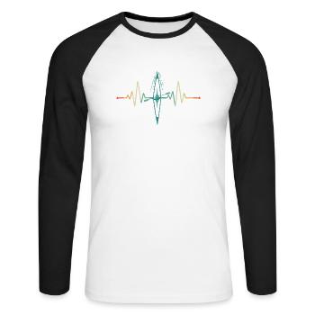 Fun Kayak Lovers Vintage Canoe Boating - Unisex Long Sleeve Baseball T-Shirt - white/black - Front - Nik (191cm)