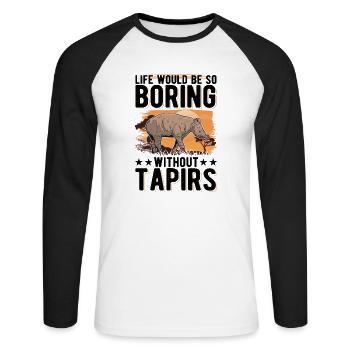 La vie serait si ennuyeuse sans Tapirs - T-shirt baseball manches longues Homme - blanc/noir - Devant - Nik (191cm)