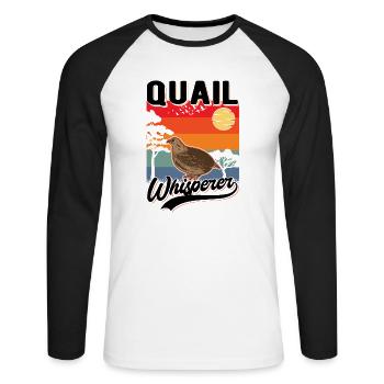 Wachtelflüsterer Wachtel Flüsterer Chuchoteur de caille - T-shirt baseball manches longues Homme - blanc/noir - Devant - Nik (191cm)