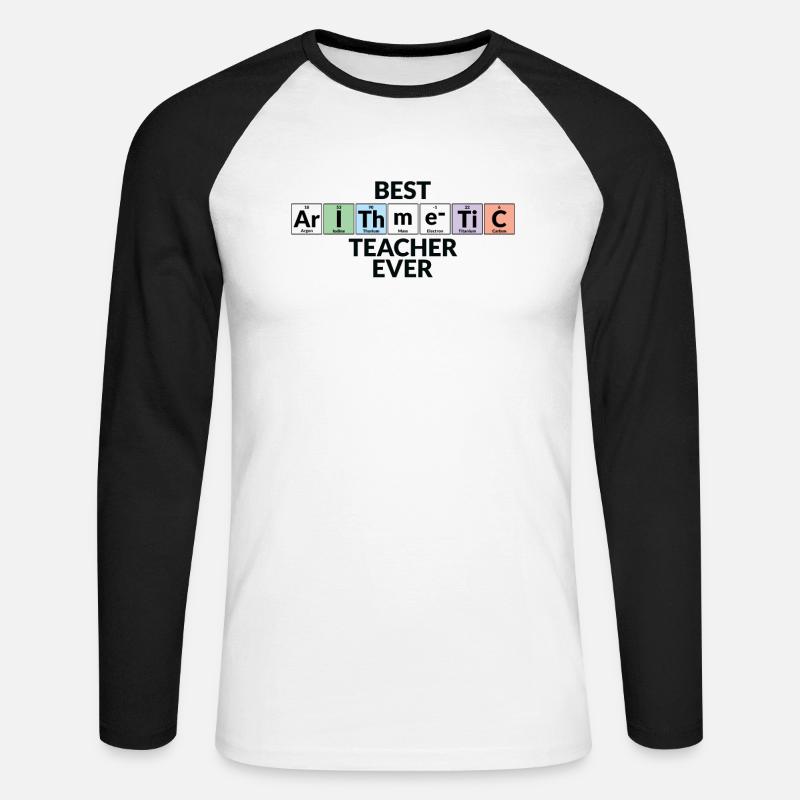 Bester Arithmetiklehrer Aller Zeiten - Unisex Baseballshirt langarm - Weiß/Schwarz