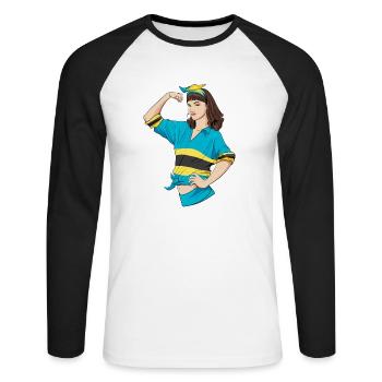 Bahamas Girl Unbreakable I Bahamas Heritage I - T-shirt baseball manches longues Homme - blanc/noir - Devant - Nik (191cm)