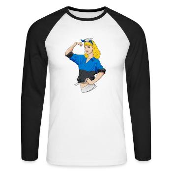 Estonian Girl Unbreakable I Estonian Heritage I - Unisex Long Sleeve Baseball T-Shirt - white/black - Front - Nik (191cm)