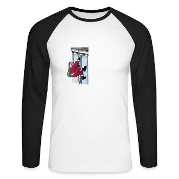 Grimper - T-shirt baseball manches longues Homme - blanc/noir - Devant - Nik (191cm)