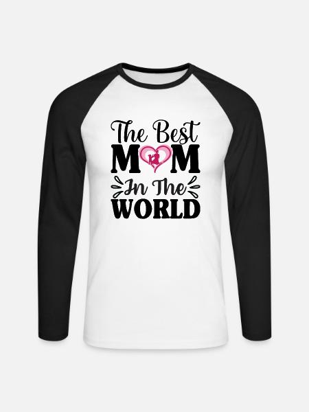 Die beste Mutter der Welt - Unisex Baseballshirt langarm - Weiß/Schwarz