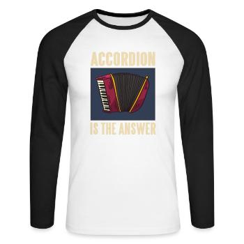 L’accordéon est la réponse Drôle de designs T-shirt - T-shirt baseball manches longues Homme - blanc/noir - Devant - Nik (191cm)