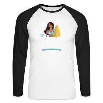 Procurez-vous une petite amie surfeuse - T-shirt baseball manches longues Homme - blanc/noir - Devant - Nik (191cm)