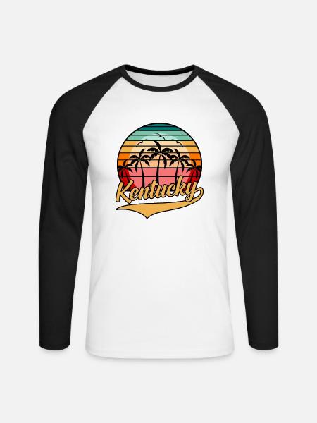 Kentucky reisen geschenk - Unisex Baseballshirt langarm - Weiß/Schwarz