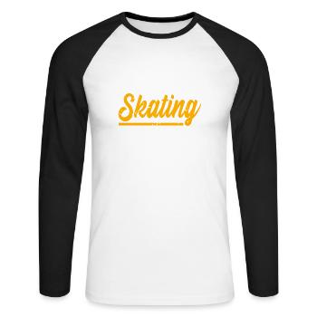 The Day I Stop Skating Awesome Skating T-Shirt - Unisex Baseballshirt langarm - Weiß/Schwarz - Vorne - Nik (191cm)
