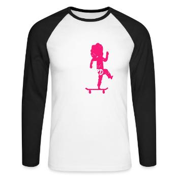I'm A Daughter Of A Skateboard Legend T-Shirt - Unisex Baseballshirt langarm - Weiß/Schwarz - Vorne - Nik (191cm)
