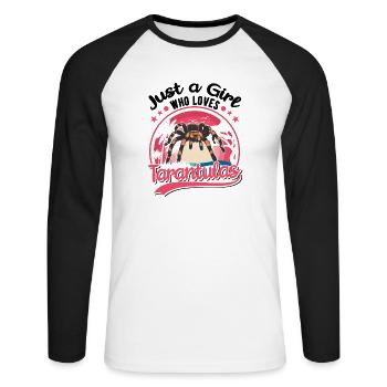 Tarantel Mädchen Tarantula Fille - T-shirt baseball manches longues Homme - blanc/noir - Devant - Nik (191cm)