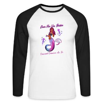Meerjungfrauen Schwimmen Spruch Einer Von Uns - Unisex Baseballshirt langarm - Weiß/Schwarz - Vorne - Nik (191cm)