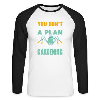 Vous avez juste besoin de jardinage Drôle de t-shirt de jardinage - T-shirt baseball manches longues Homme - blanc/noir - Devant - Nik (191cm)
