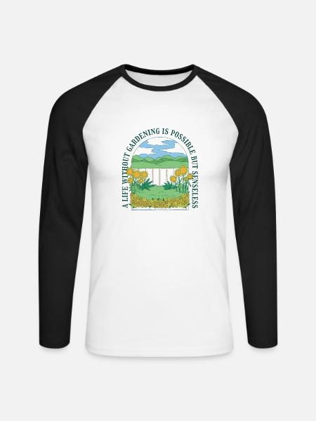 Garten Obstgarten Geschenk Gärtner Hobbygärtner - Unisex Baseballshirt langarm - Weiß/Schwarz