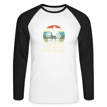 Dirt Bike Motocross MX Rider Dad The Man The Myth - Unisex Long Sleeve Baseball T-Shirt - white/black - Front - Nik (191cm)