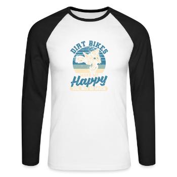 Funny Motocross Enduro Bike Rider Dirt Bikes Make - Unisex Long Sleeve Baseball T-Shirt - white/black - Front - Nik (191cm)