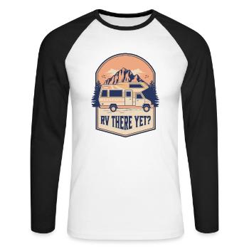 RV là Encore? Aventure en plein air - T-shirt baseball manches longues Homme - blanc/noir - Devant - Nik (191cm)