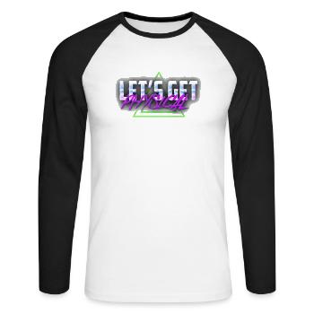 Lass uns Physical Vaporwave Aesthetic bekommen - Unisex Baseballshirt langarm - Weiß/Schwarz - Vorne - Nik (191cm)